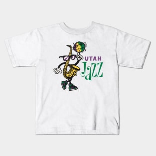 Bootleg Utah Jazz Saxophone Mascot Kids T-Shirt